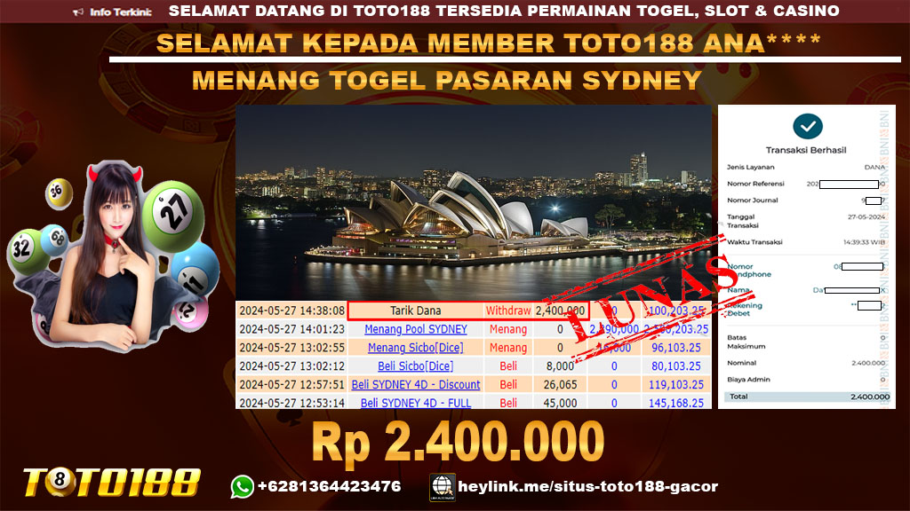 Bukti jp kemenangan togel pasaran sydeny 27 mei 2024