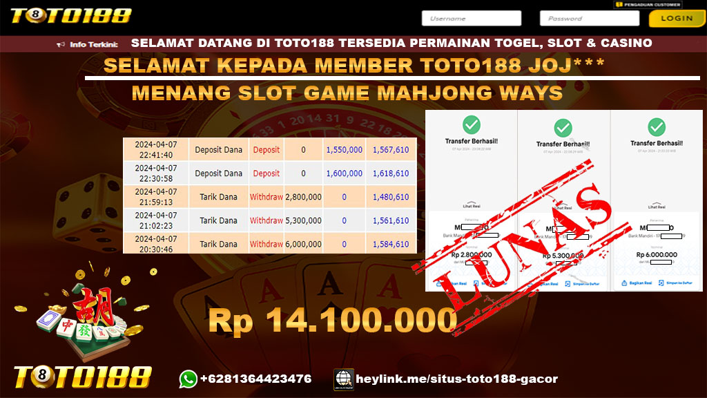 Bukti Jp Kemenangan MAhjong Ways 7 April 2024